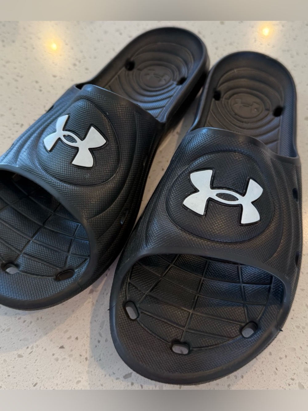 Under Armour Sandals Slides Mens 10 Womens 12 Summer Flip flops Shoes Black